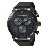  Shop Authentic Calvin Klein City Chronograph Grey Dial Black Leather Strap Watch for Men - K2G177C3 - Luxxuri