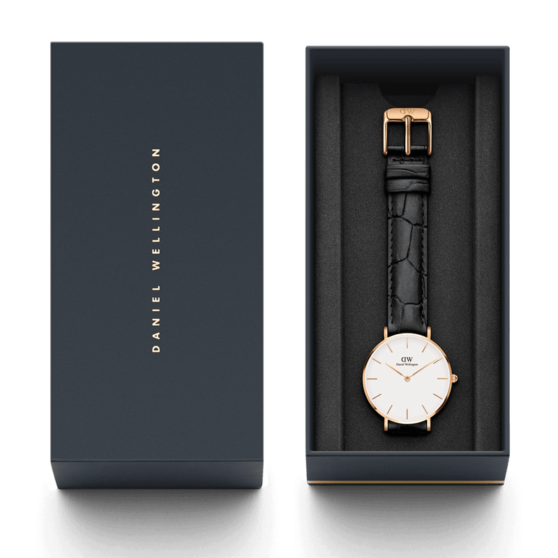  Shop Authentic Daniel Wellington Classic Petite Reading White Dial Black Leather Strap Watch For Women - DW00100229 - Luxxuri