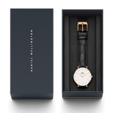 Shop Authentic Daniel Wellington Classic Petite Reading White Dial Black Leather Strap Watch For Women - DW00100229 - Luxxuri