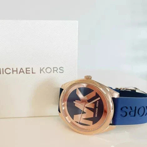  Shop Authentic Michael Kors Janelle Three Hand Blue Dial Blue Rubber Strap Watch For Women - MK7140 - Luxxuri