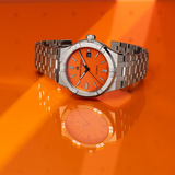  Shop Authentic Maurice Lacroix Aikon Automatic Date Orange Dial Silver Steel Strap Watch For Men - AI6008-SS00F-530-E - Luxxuri