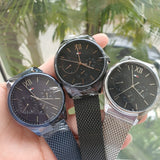  Shop Authentic Tommy Hilfiger Damon Quartz Chronograph Black Dial Silver Mesh Bracelet Watch for Men - 1791415 - Luxxuri