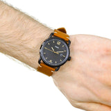  Shop Authentic Fossil Commuter Three Hand Date Black Dial Brown Leather Strap Watch for Men - FS5276 - Luxxuri