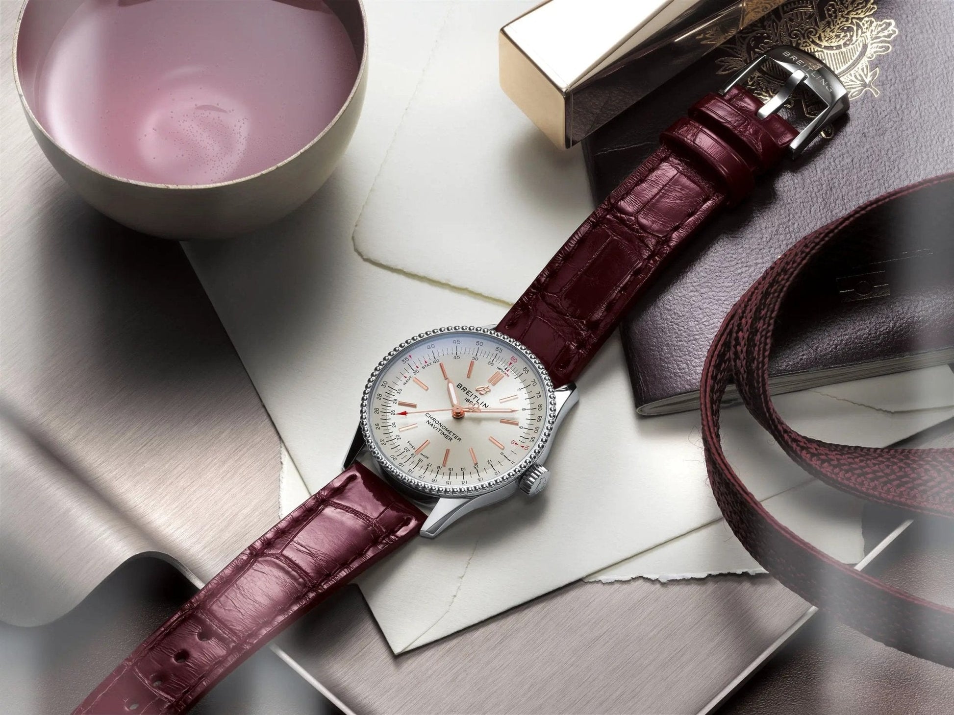  Shop Authentic Breitling Navitimer Automatic 38mm Leather Strap Mens Watch - A17325211G1P1 - Luxxuri