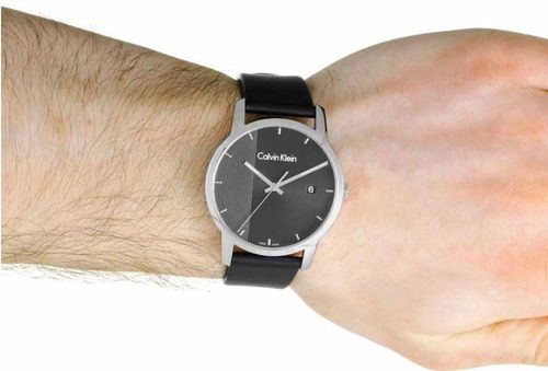  Shop Authentic Calvin Klein City Quartz Black Dial Black Leather Strap Watch for Men - K2G2G1C1 - Luxxuri