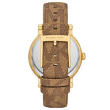  Shop Authentic Michael Kors Quartz Gold Dial Brown Leather Strap Watch For Women - MKO1026 - Luxxuri