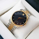  Shop Authentic Movado Museum Classic Diamonds Black Dial Two Tone Steel Strap Watch For Men - 0606879 - Luxxuri