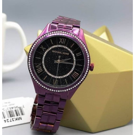  Shop Authentic Michael Kors Lauryn Black Dial Purple Steel Strap Watch for Women - MK3724 - Luxxuri