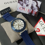  Shop Authentic Guess Force White Dial Blue Rubber Strap Watch For Men - W0674G4 - Luxxuri