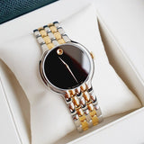  Shop Authentic Movado Veturi Quartz Black Dial Two Tone Steel Strap Watch for Men - 0606932 - Luxxuri