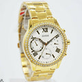  Shop Authentic Guess Solar Chronograph Diamonds White Dial Gold Steel Strap Watch for Women - W1069L2 - Luxxuri