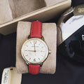  Shop Authentic Burberry The Classic Gold Dial Red Leather Strap Watch for Women - BU10102 - Luxxuri