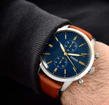  Shop Authentic Fossil Townsman Chronograph Blue Dial Brown Leather Strap Watch for Men - FS5279 - Luxxuri