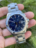  Shop Authentic Tag Heuer Aquaracer Caliber 16 Automatic Chronograph Blue Dial Silver Steel Strap Watch for Men - CAY2112.BA0927 - Luxxuri