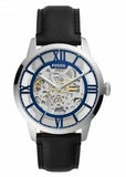  Shop Authentic Fossil Townsman Automatic Skeleton Blue Dial Black Leather Strap Watch for Men - ME3200 - Luxxuri