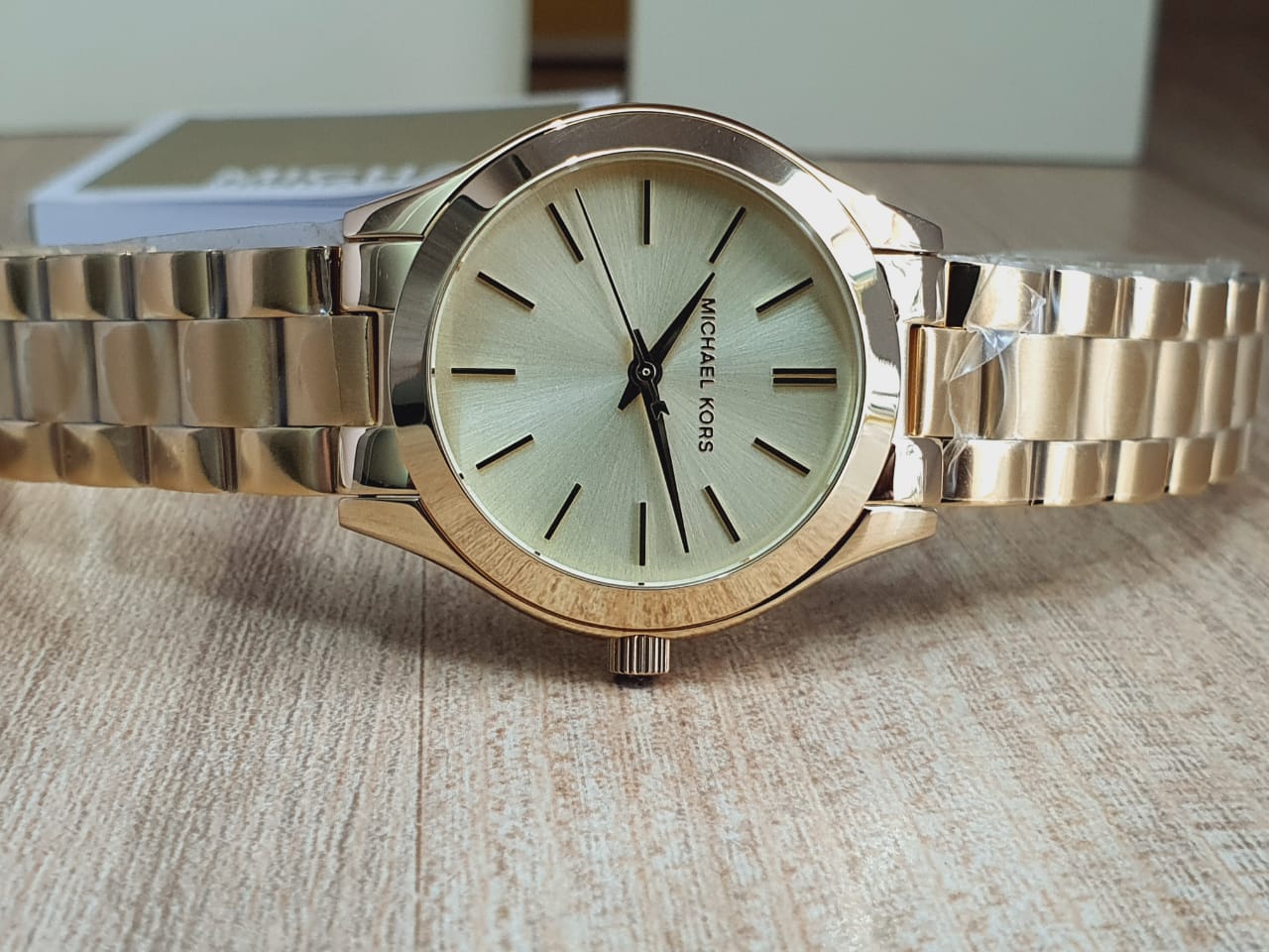  Shop Authentic Michael Kors Mini Runway Slim Gold Dial Gold Steel Strap Watch for Women - MK3512 - Luxxuri