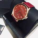  Shop Authentic Marc Jacobs Baker Maroon Dial Maroon Leather Strap Watch for Women - MBM1267 - Luxxuri