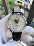  Shop Authentic Tissot T Classic Tradition Powermatic 80 Open Heart Silver Dial Brown Leather Strap Watch for Men - T063.907.16.038.00 - Luxxuri