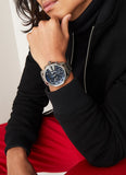  Shop Authentic Diesel Mega Chief Chronograph Blue Dial Black Steel Strap Watch For Men - DZ4329 - Luxxuri