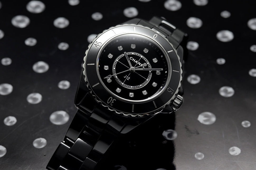  Shop Authentic Chanel J12 Quartz Diamonds Black Dial Black Steel Strap Watch for Women - J12 H5701 - Luxxuri