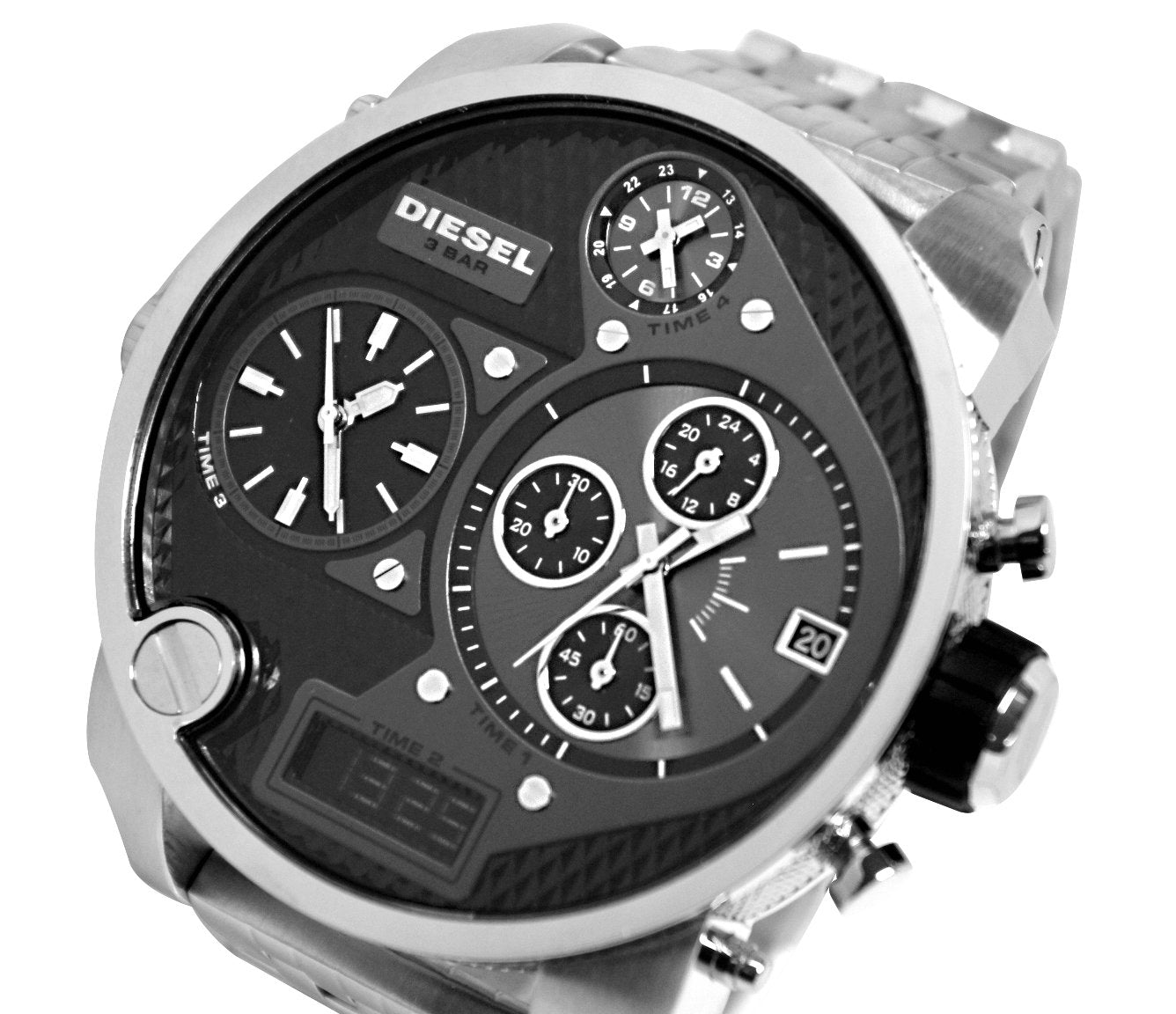  Shop Authentic Diesel Mr Daddy 1.0 Black Dial Stainless Steel Stainless Watch For Men - DZ7221 - Luxxuri