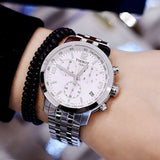  Shop Authentic Tissot PRC 200 Chronograph White Dial Silver Steel Strap Watch For Men - T055.417.11.017.00 - Luxxuri