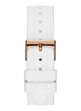  Shop Authentic Guess Confetti Crystal Rose Gold Dial White Silicone Strap Watch For Women - W1098L5 - Luxxuri