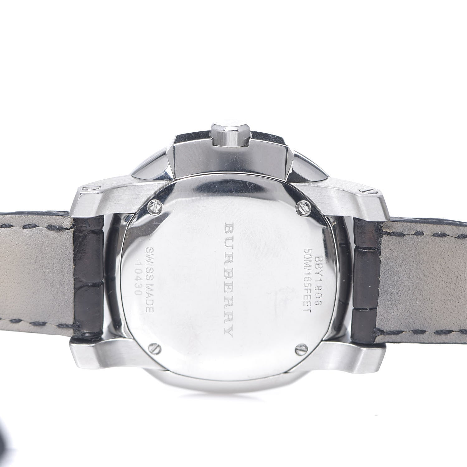  Shop Authentic Burberry The Britain Diamonds White Dial Black Leather Strap Watch for Women - BBY1806 - Luxxuri