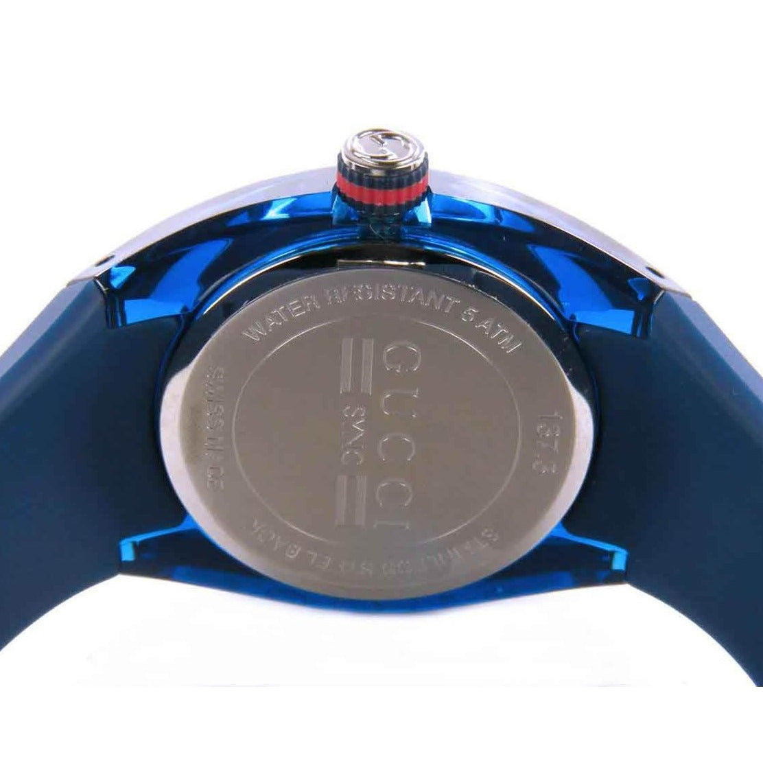  Shop Authentic Gucci Sync Quartz Blue Dial Blue Rubber Strap Watch For Men - YA137304 - Luxxuri