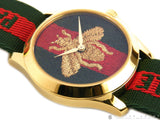  Shop Authentic Gucci Le Marche des Merveilles Green & Red Dial Green & Red NATO Strap Unisex Watch - YA126487 - Luxxuri