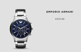  Shop Authentic Emporio Armani Renato Chronograph Blue Dial Silver Steel Strap Watch For Men - AR2448 - Luxxuri