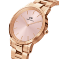  Shop Authentic Daniel Wellington Iconic Link Pink Dial Rose Gold Steel Strap Watch For Women - DW00100335 - Luxxuri