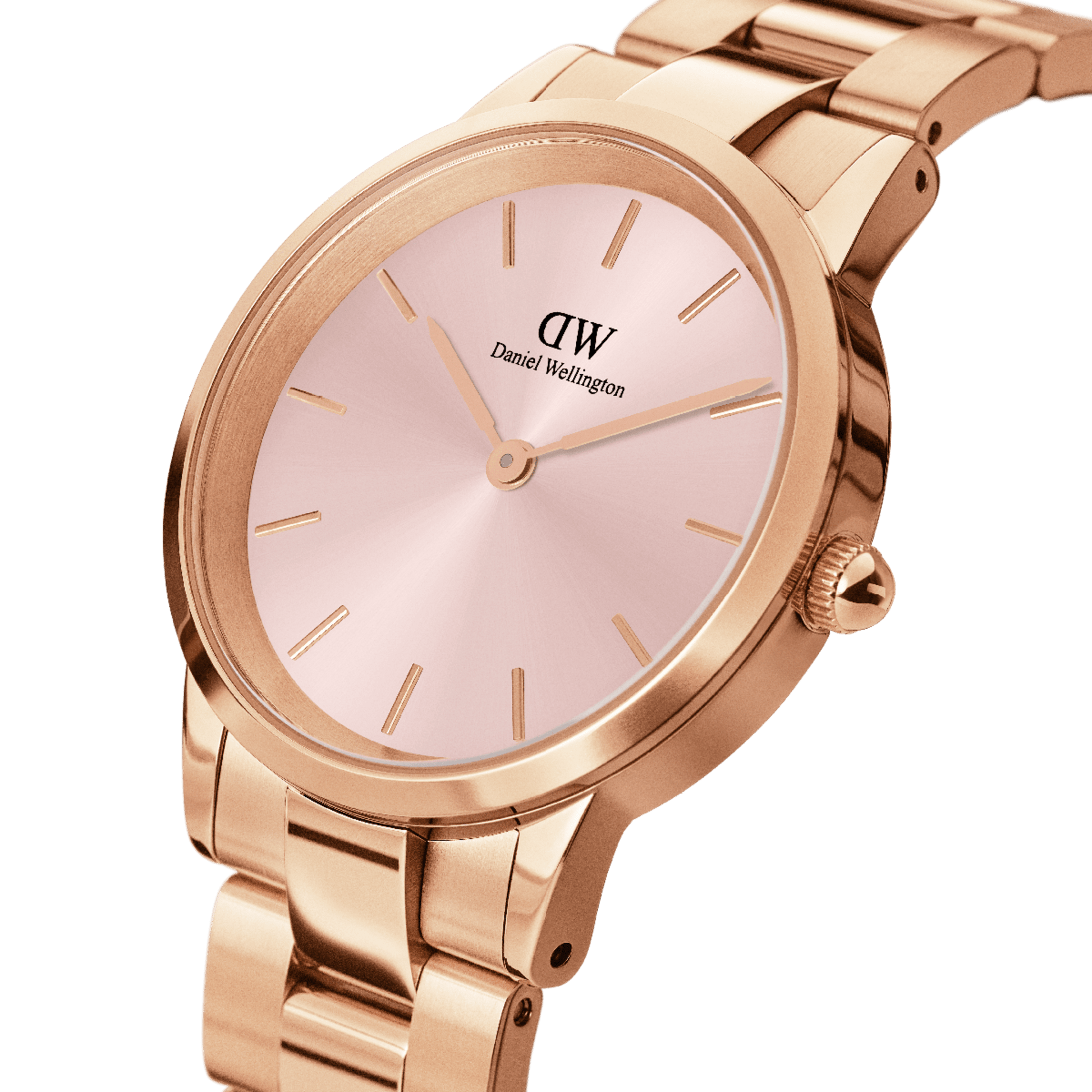  Shop Authentic Daniel Wellington Iconic Link Pink Dial Rose Gold Steel Strap Watch For Women - DW00100335 - Luxxuri
