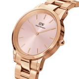  Shop Authentic Daniel Wellington Iconic Link Pink Dial Rose Gold Steel Strap Watch For Women - DW00100335 - Luxxuri