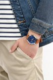  Shop Authentic Fossil Commuter Blue Dial Blue Leather Strap Watch for Men - FS5325 - Luxxuri