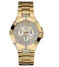  Shop Authentic Guess Vista Diamonds Gold Dial Gold Steel Strap Watch for Women - W13573L1 - Luxxuri