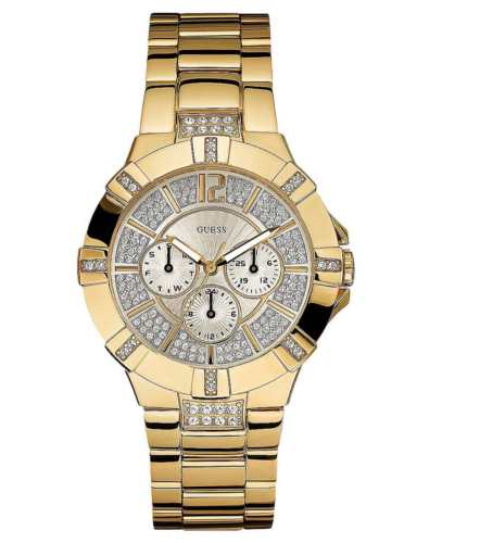  Shop Authentic Guess Vista Diamonds Gold Dial Gold Steel Strap Watch for Women - W13573L1 - Luxxuri