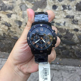  Shop Authentic Fossil Grant Sport Chronograph Black Dial Black Steel Strap Watch for Men - FS5374 - Luxxuri