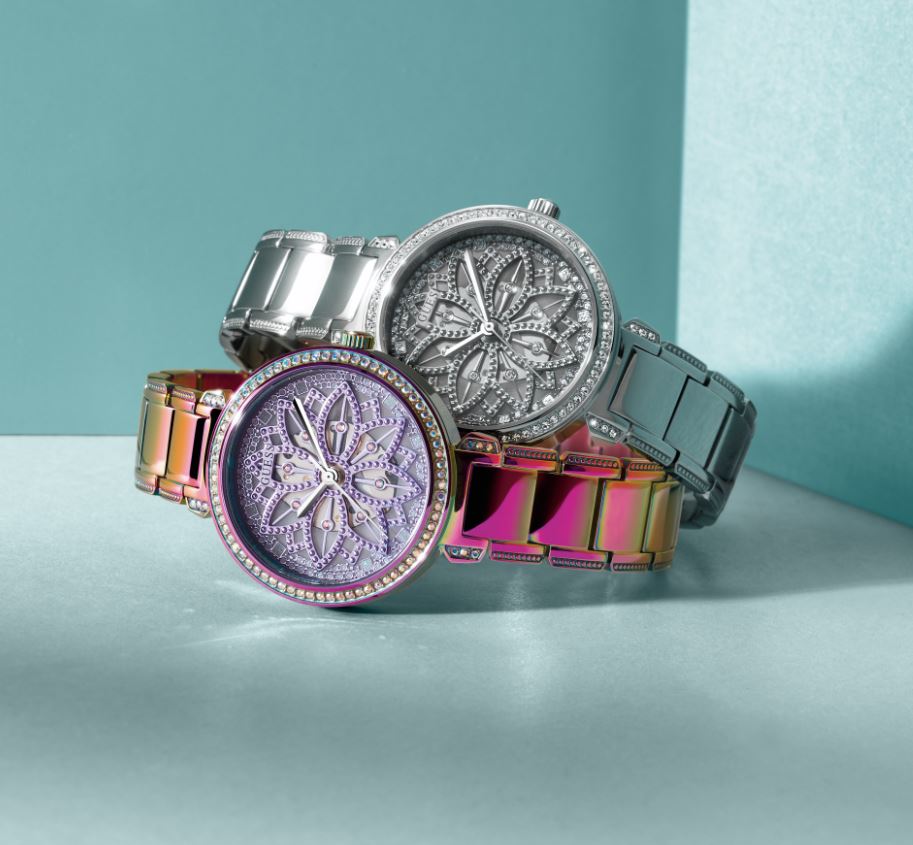  Shop Authentic Guess Dahlia Analog Silver Dial Purple Leather Strap Watch For Women - GW0529L4 - Luxxuri