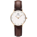 Shop Authentic Daniel Wellington Classy Bristol White Dial Brown Leather Strap Watch For Women - DW00100062 - Luxxuri