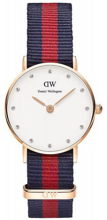  Shop Authentic Daniel Wellington Classy Oxford White Dial Two Tone Nylon Strap Watch For Women - DW00100064 - Luxxuri