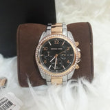 Shop Authentic Michael Kors Blair Chronograph Black Dial Two Tone Steel Strap Watch For Women - MK6093 - Luxxuri