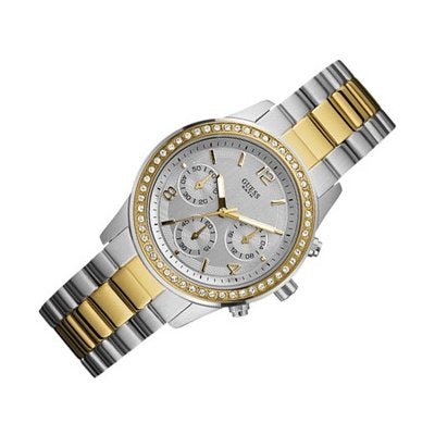  Shop Authentic Guess Mini Spectrum Analog Silver Dial Two Tone Steel Strap Watch For Women - W0122L2 - Luxxuri