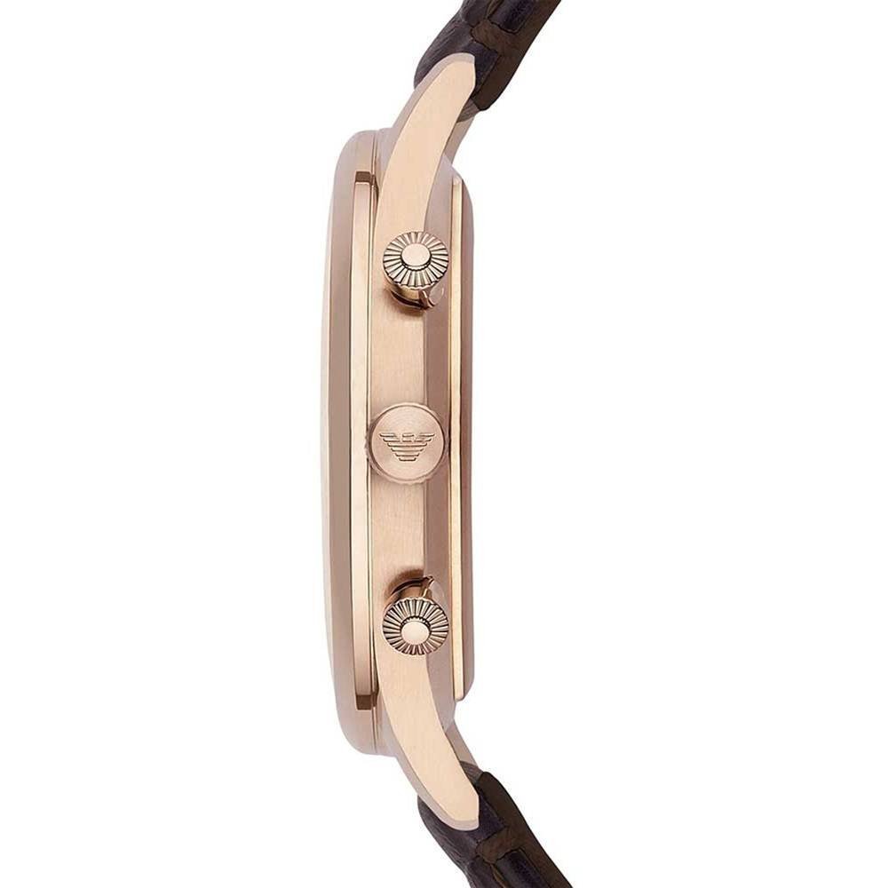  Shop Authentic Emporio Armani Classic Chronograph Burgundy Dial Brown Leather Strap Watch For Men - AR1890 - Luxxuri