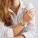  Shop Authentic Guess Confetti Crystal Rose Gold Dial White Silicone Strap Watch For Women - W1098L5 - Luxxuri