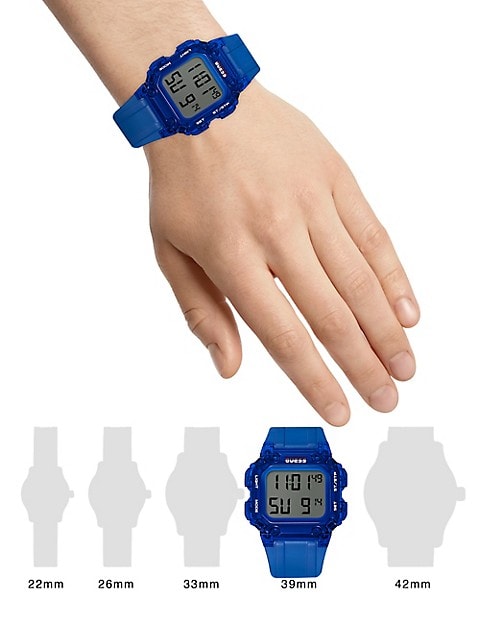 Guess Stealth Blue Dial Blue Rubber Strap Watch for Men - GW0270G3