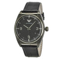  Shop Authentic Emporio Armani Franco Black Dial Black Leather Strap Watch For Men - AR0368 - Luxxuri