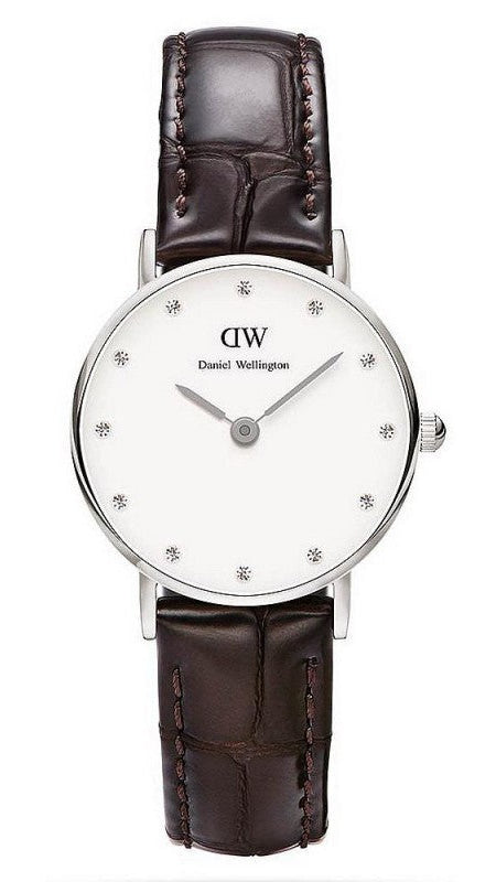  Shop Authentic Daniel Wellington York White Dial Brown Leather Strap Watch For Women - DW00100069 - Luxxuri
