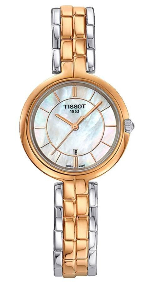  Shop Authentic Tissot T Lady Flamingo Mother of Pearl White Dial Two Tone Steel Strap Watch For Women - T094.210.22.111.00 - Luxxuri