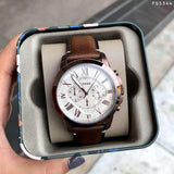  Shop Authentic Fossil Grant Chronograph White Dial Brown Leather Strap Watch for Men - FS5344 - Luxxuri
